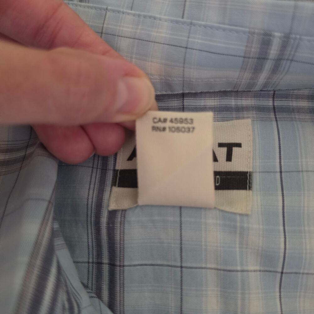 Ariat Men's XXLHarry Retro Light Blue Shadow Plaid Fitted Snap Shirt Western - Picture 11 of 11